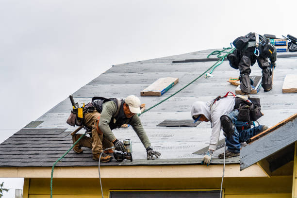 Professional Roof Installation technician working in East Baldwin, ME